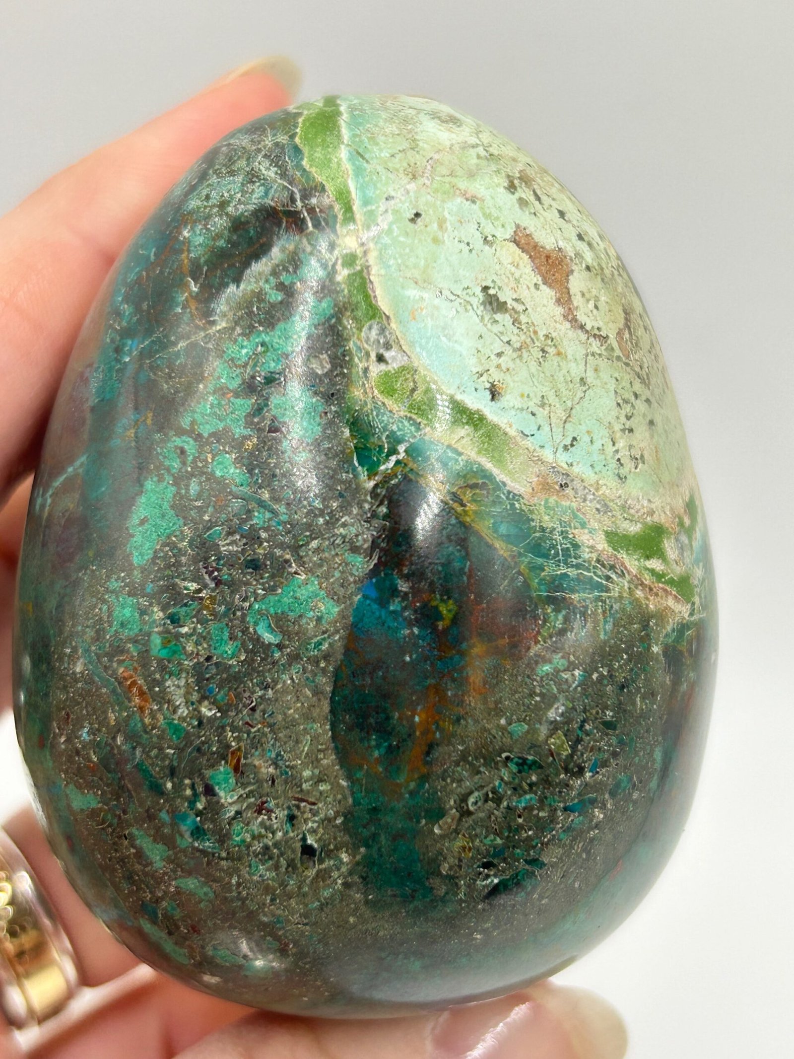 Chrysocolla (with Malachite) Egg - Image 3