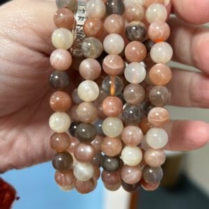 Mixed Moonstone 8mm Bead Bracelet