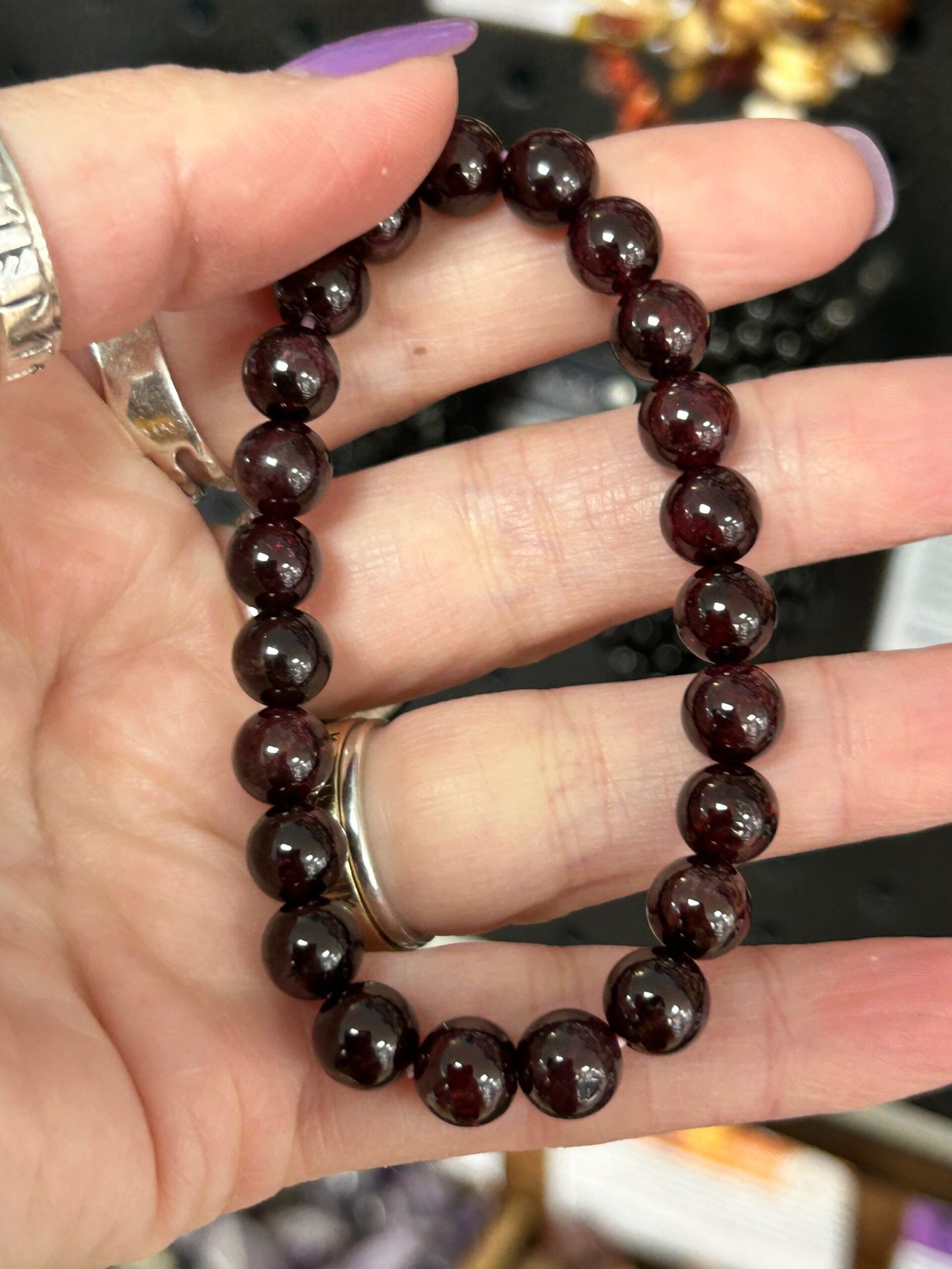 Garnet Bead Bracelet