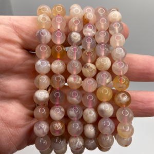 Flower Agate Bead Bracelet