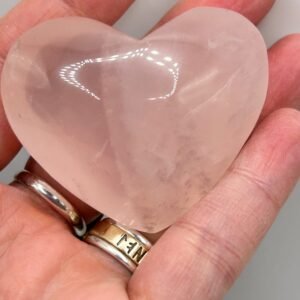 Rose Quartz Heart Palm Stone