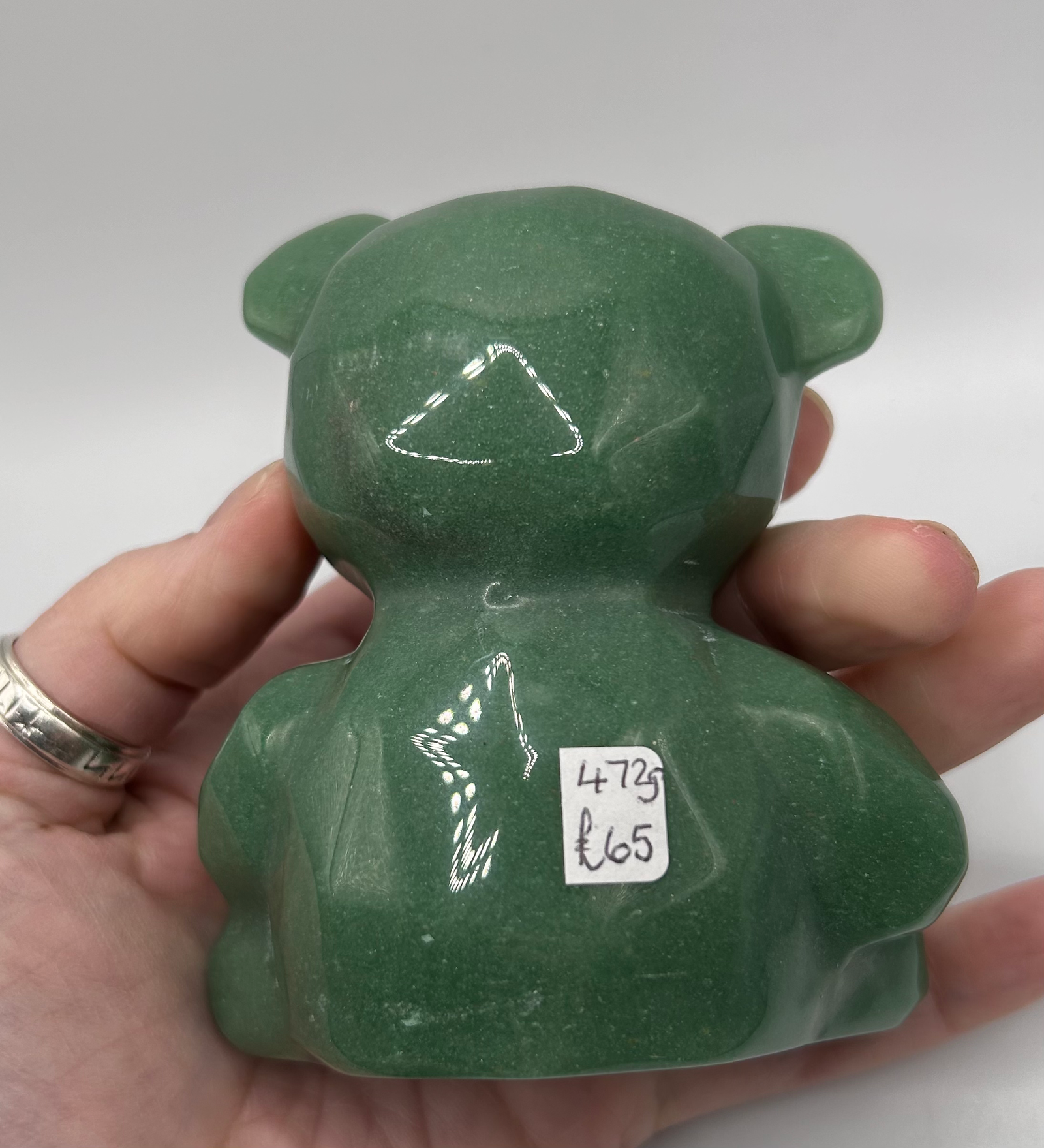 Green Aventurine Geometric Bear Carving - Image 5