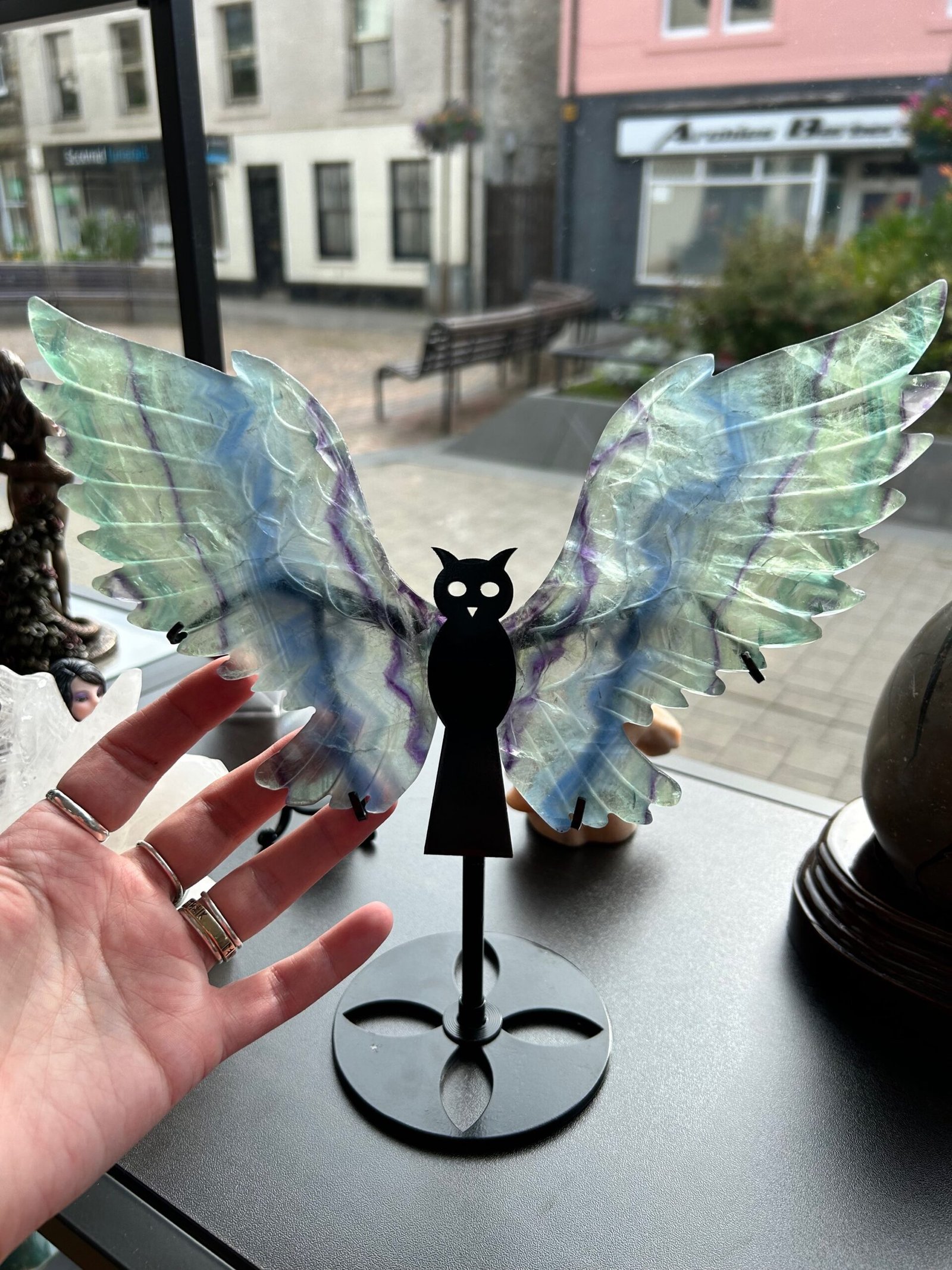 Rainbow Fluorite Owl