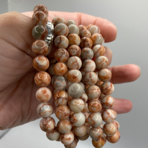 Red Vein Jasper Bead Bracelet