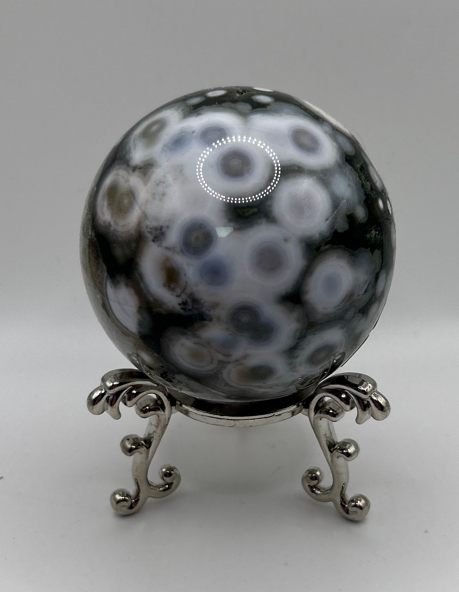 8th Vein Ocean Jasper Sphere - Image 8