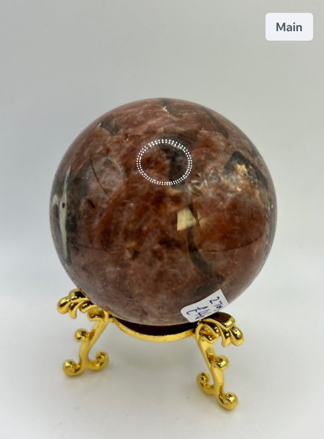 Sunstone with Smoky Quartz Sphere - Image 2
