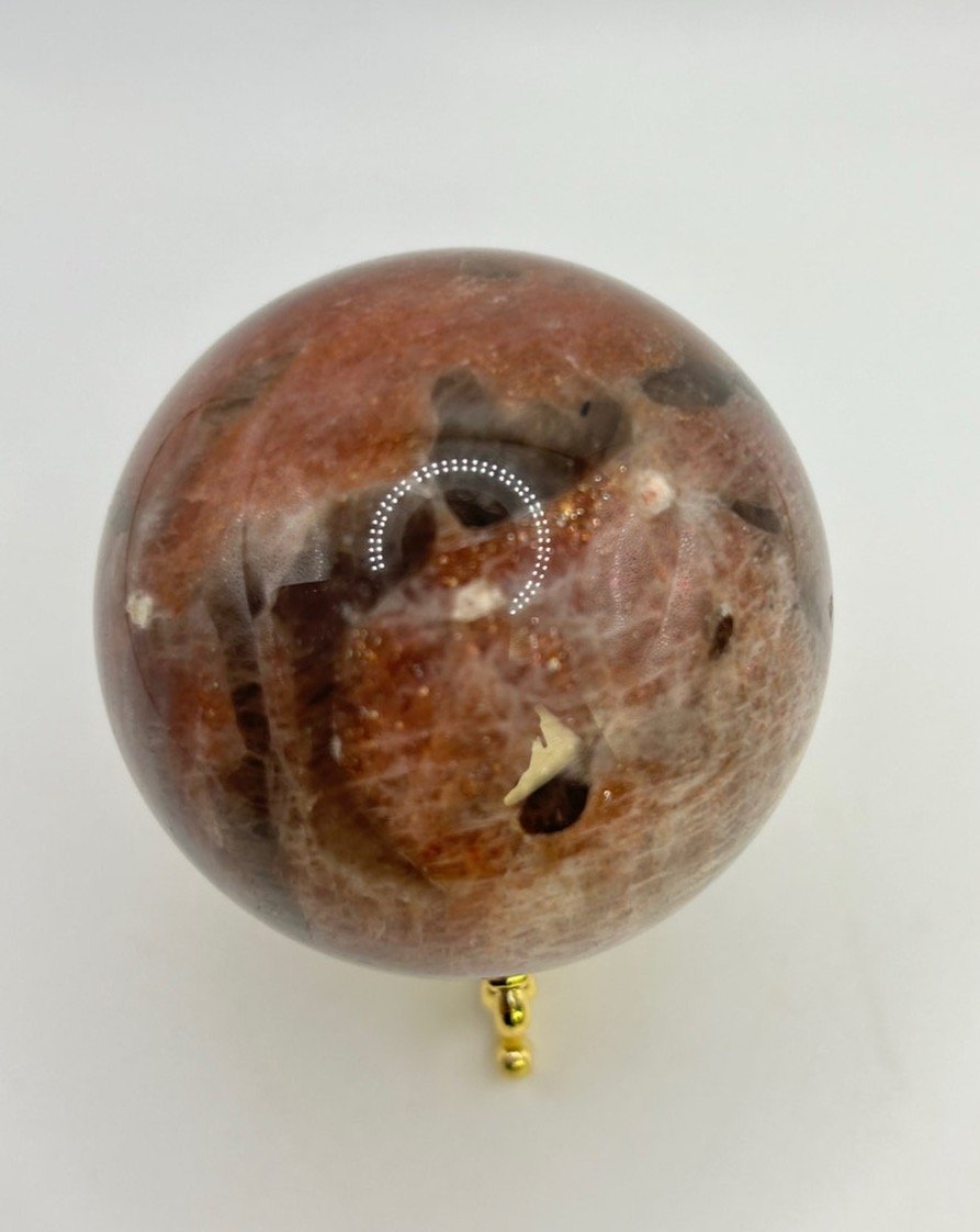 Sunstone with Smoky Quartz Sphere - Image 3