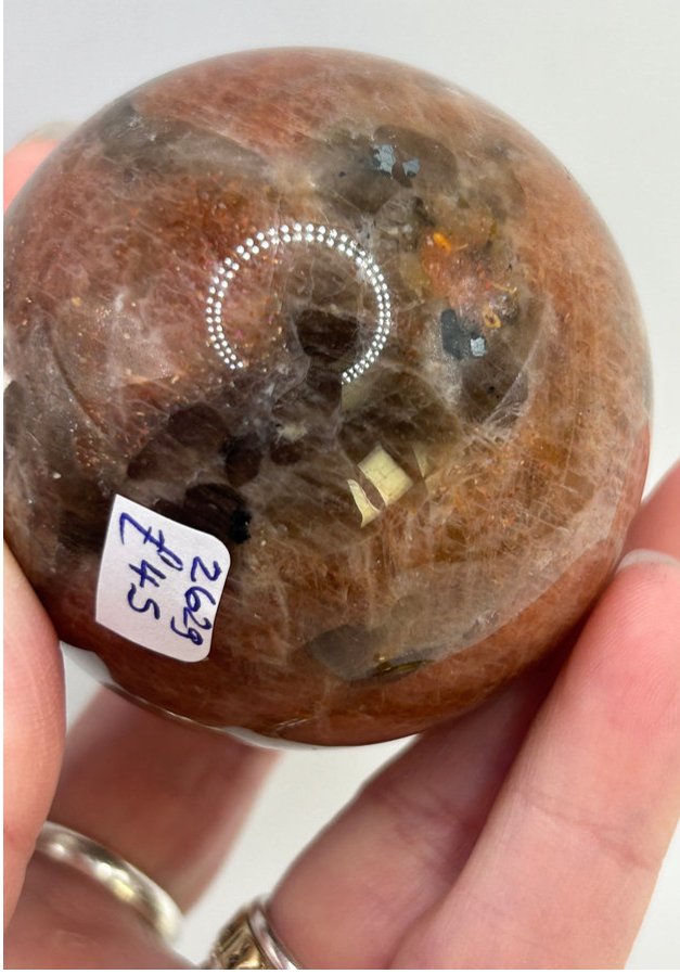 Sunstone with Smoky Quartz Sphere - Image 4