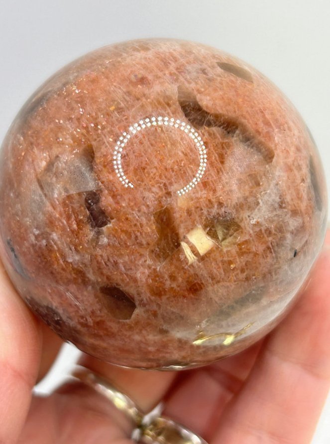 Sunstone with Smoky Quartz Sphere
