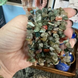 Moss Agate Chip Stone Bracelet