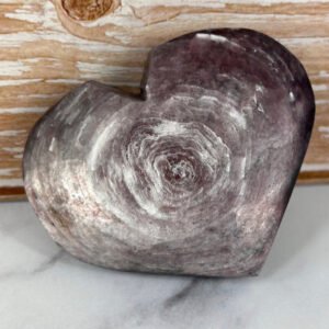 Gem Lepidolite (purple mica) Heart Palm