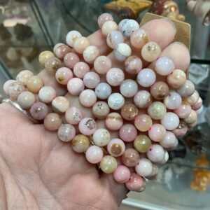 Pink Peruvian Opal Bead Bracelet
