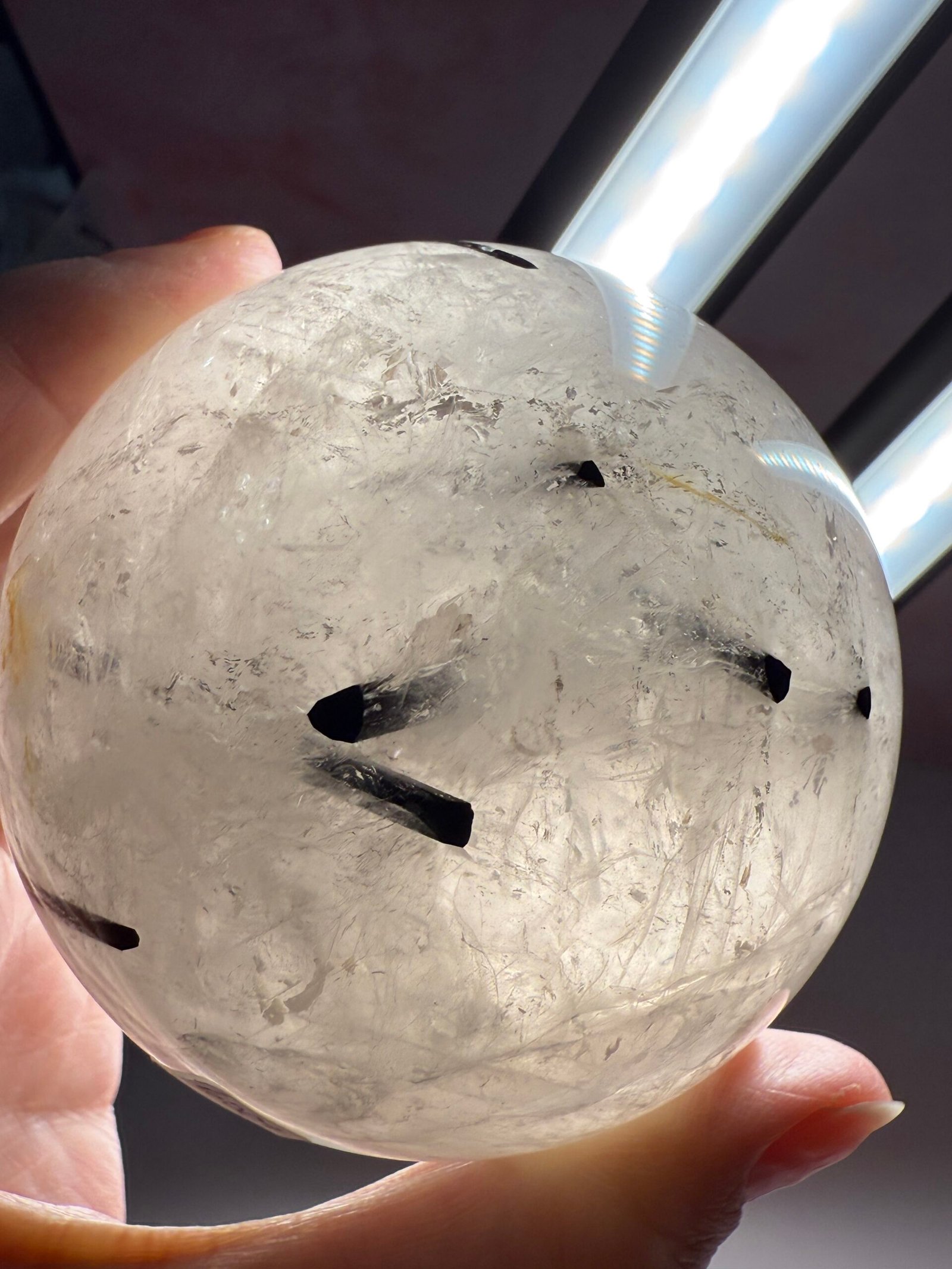 Tourmaline in Quartz Sphere - Image 7