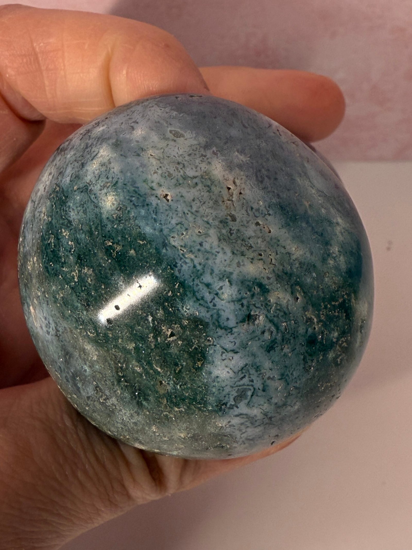 Large Ocean Jasper Mushroom Carving - Image 5
