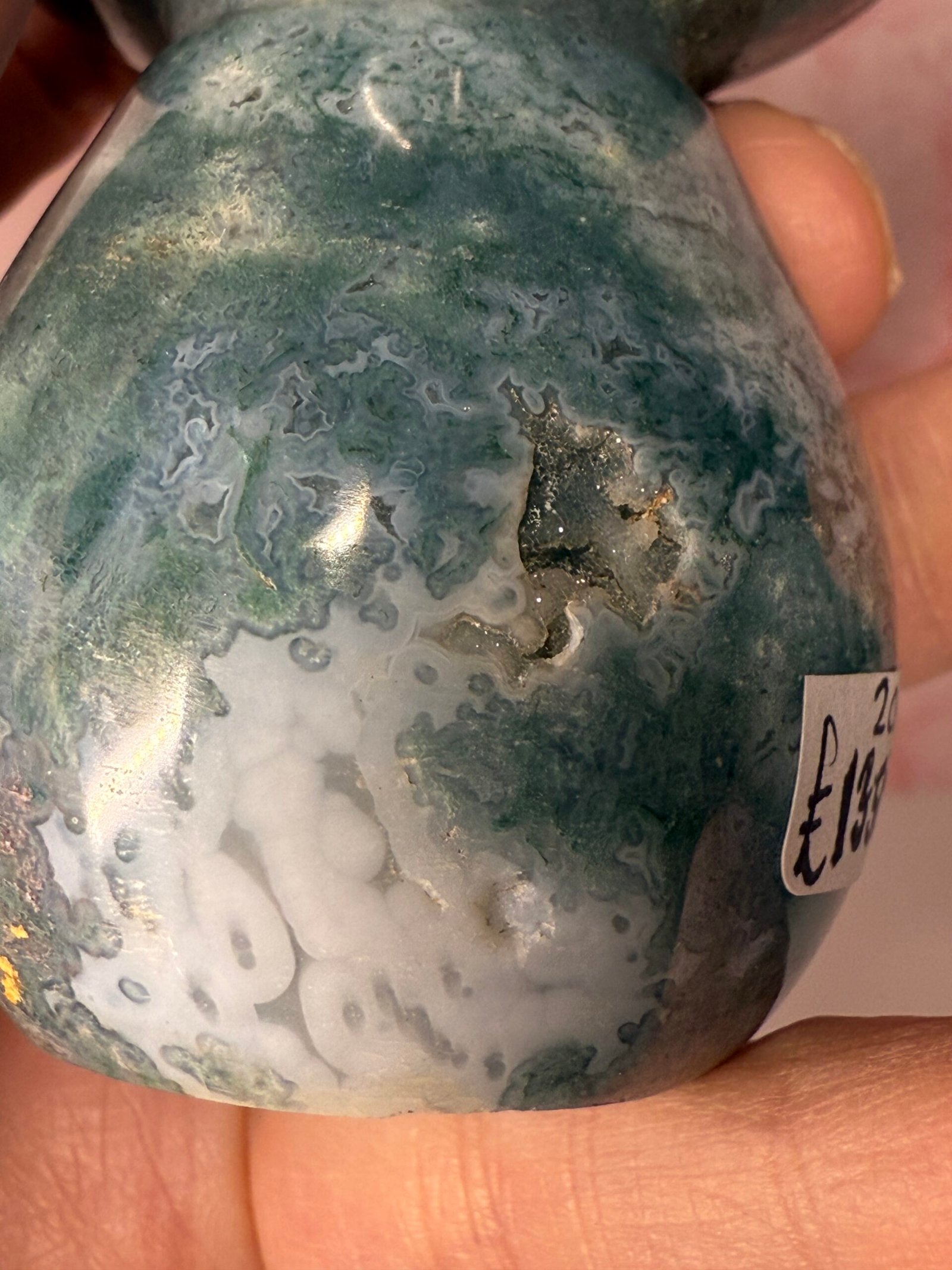 Large Ocean Jasper Mushroom Carving - Image 7