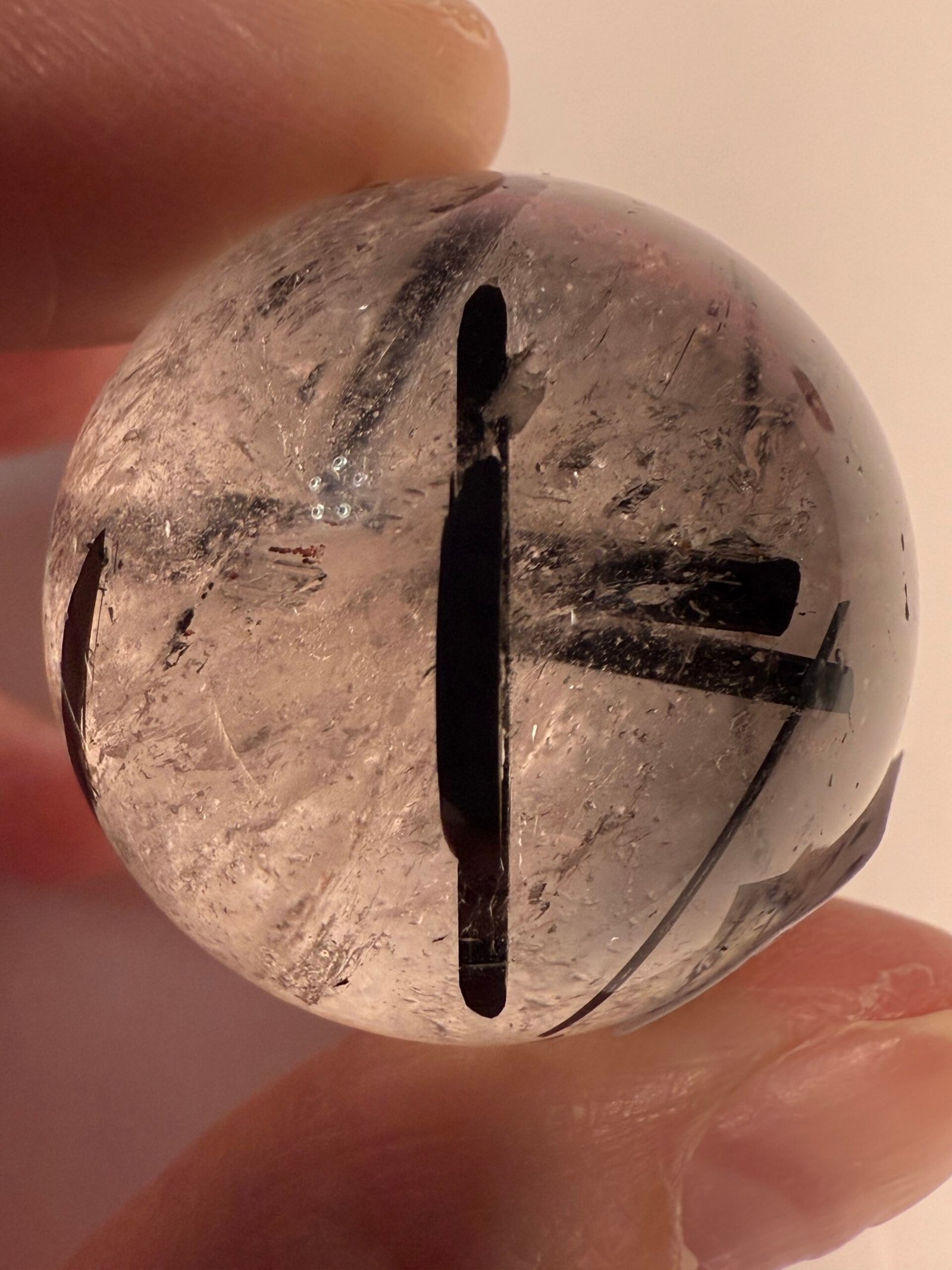 High Quality Tourmaline in Quartz Small Sphere - Image 3