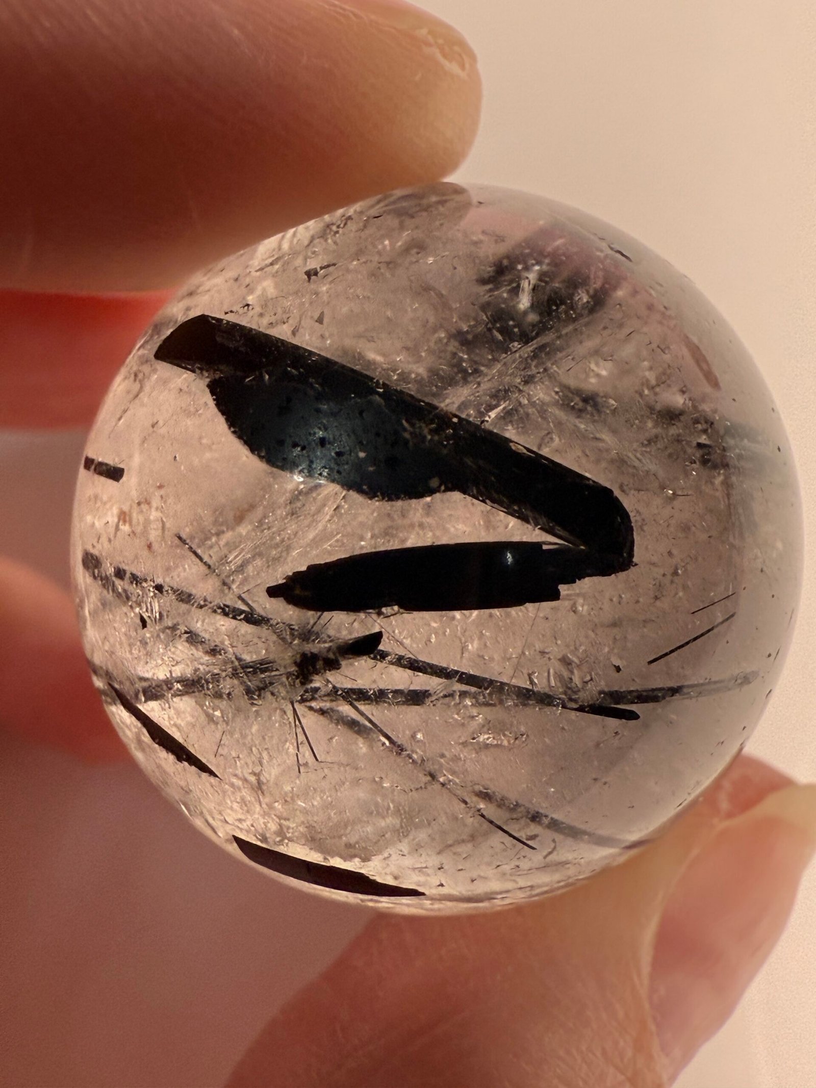 High Quality Tourmaline in Quartz Small Sphere - Image 5