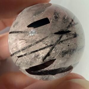High Quality Tourmaline in Quartz Small Sphere