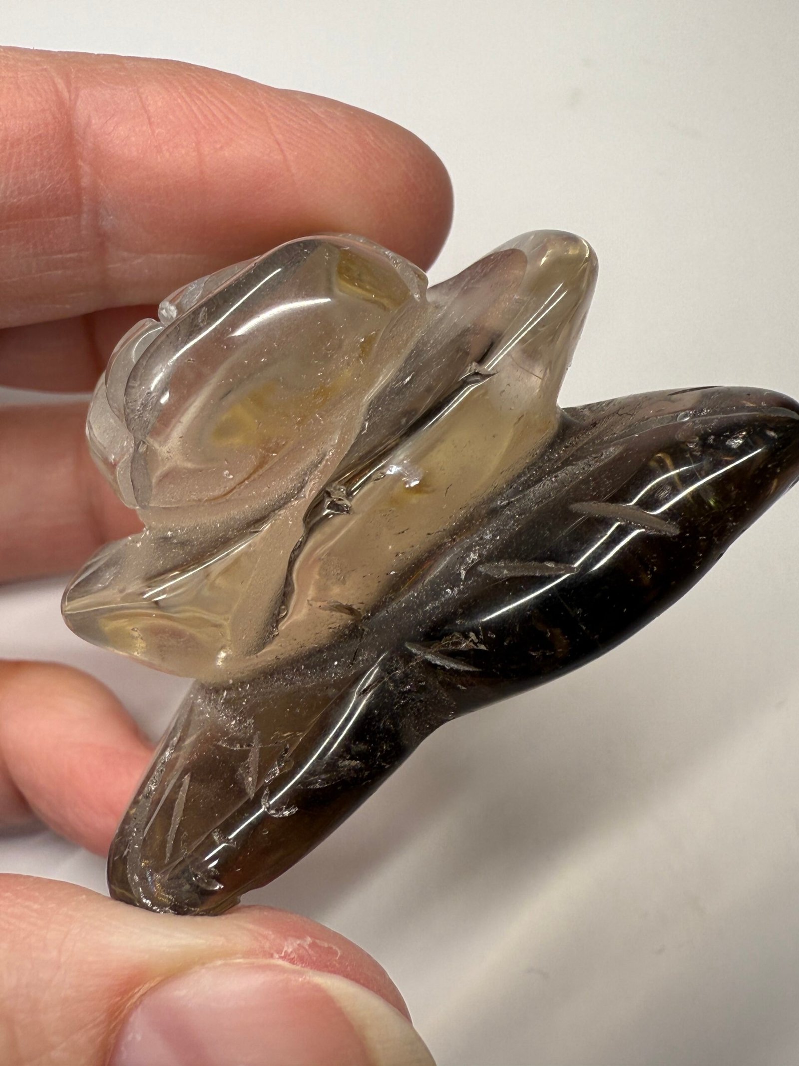 Smoky Quartz Rose Carving - Image 3