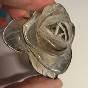 Smoky Quartz Rose Carving