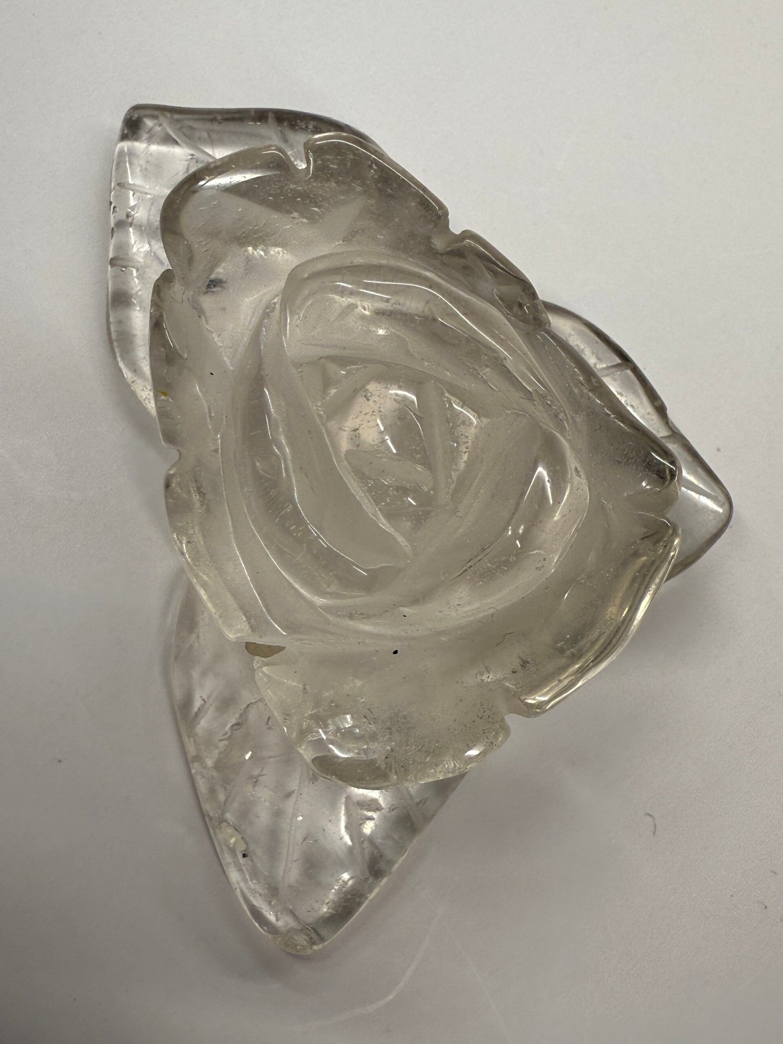 Clear Quartz Rose Carving - Image 2