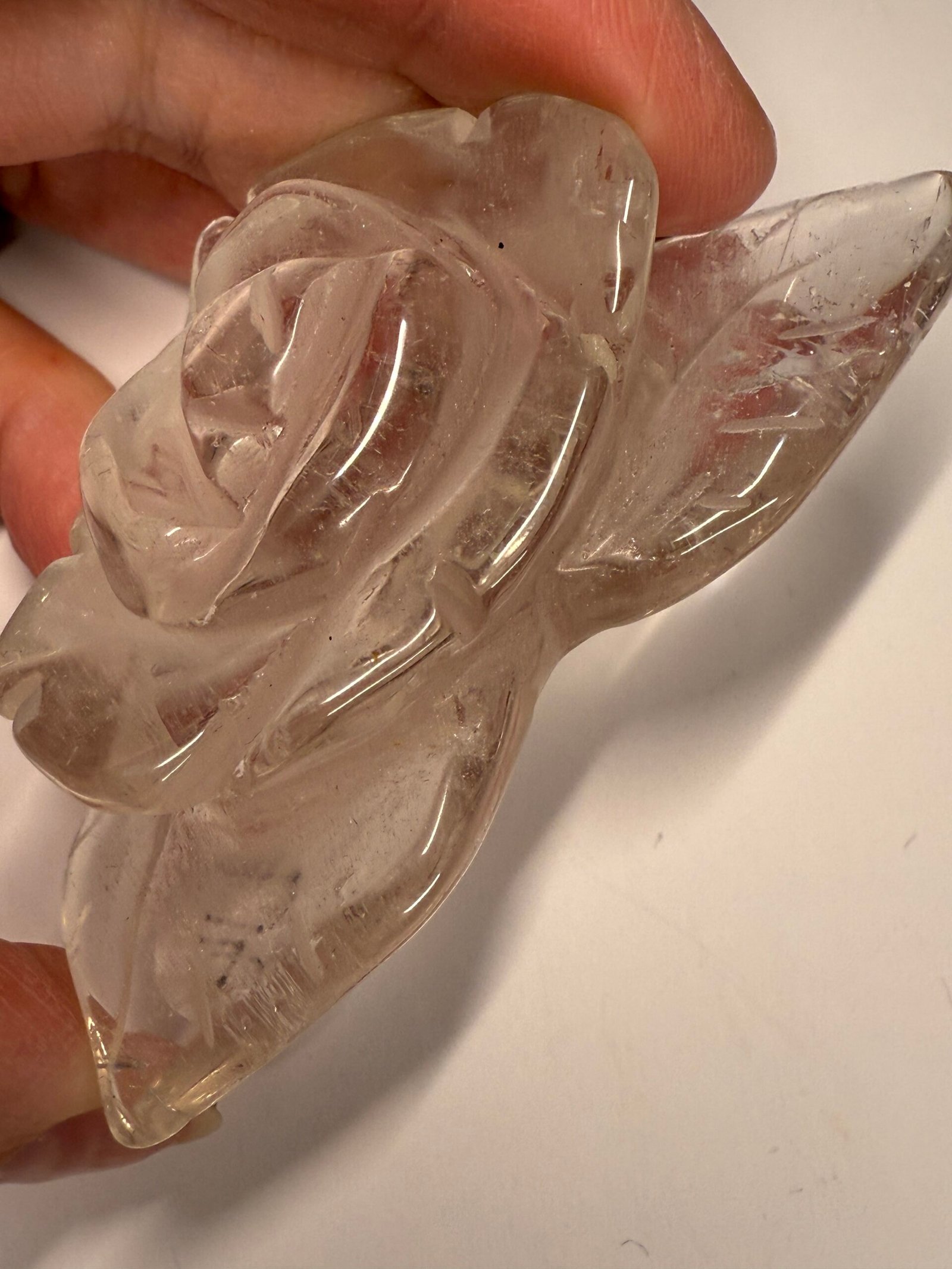 Clear Quartz Rose Carving - Image 3