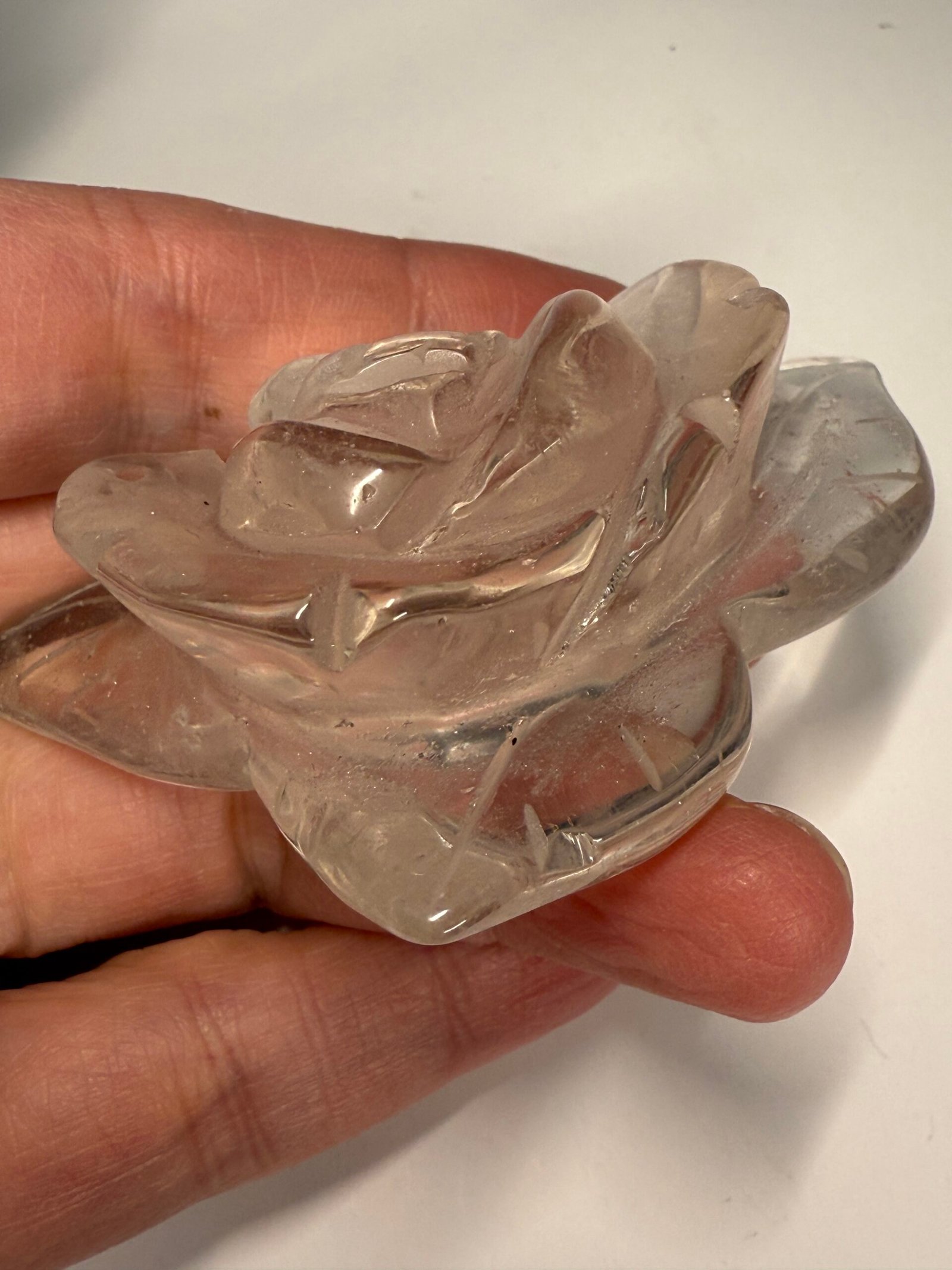 Clear Quartz Rose Carving - Image 5