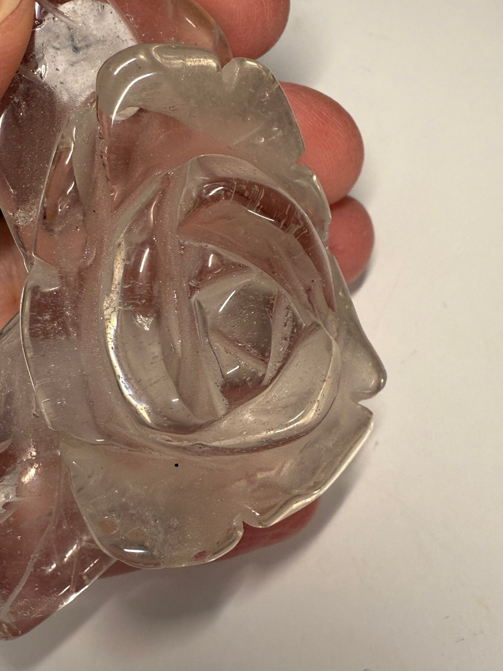 Clear Quartz Rose Carving - Image 6