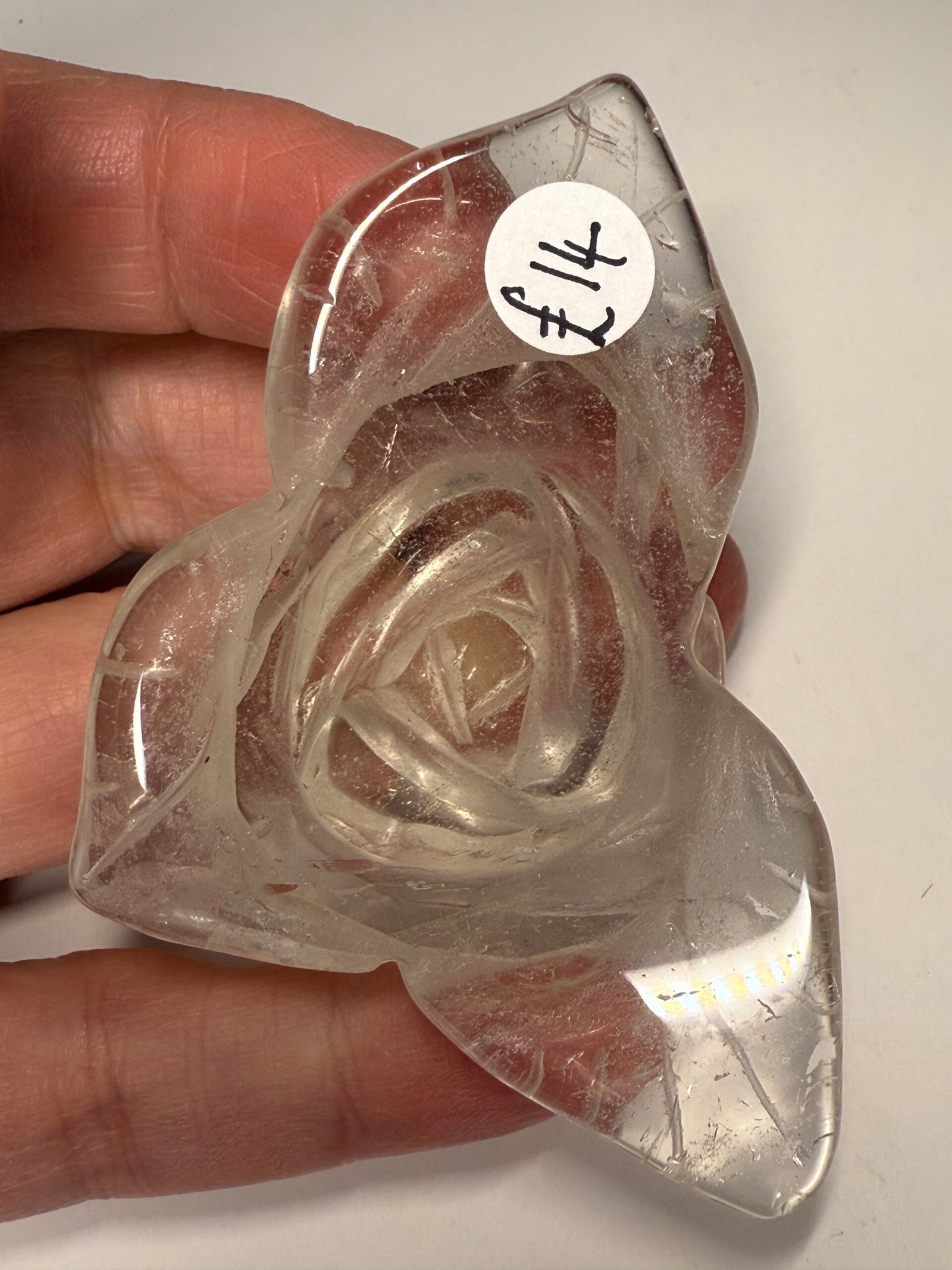 Clear Quartz Rose Carving - Image 7