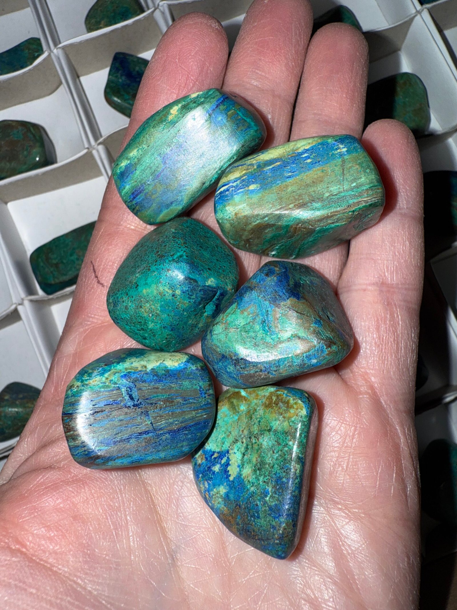 Azurite with Malachite Tumble Stone