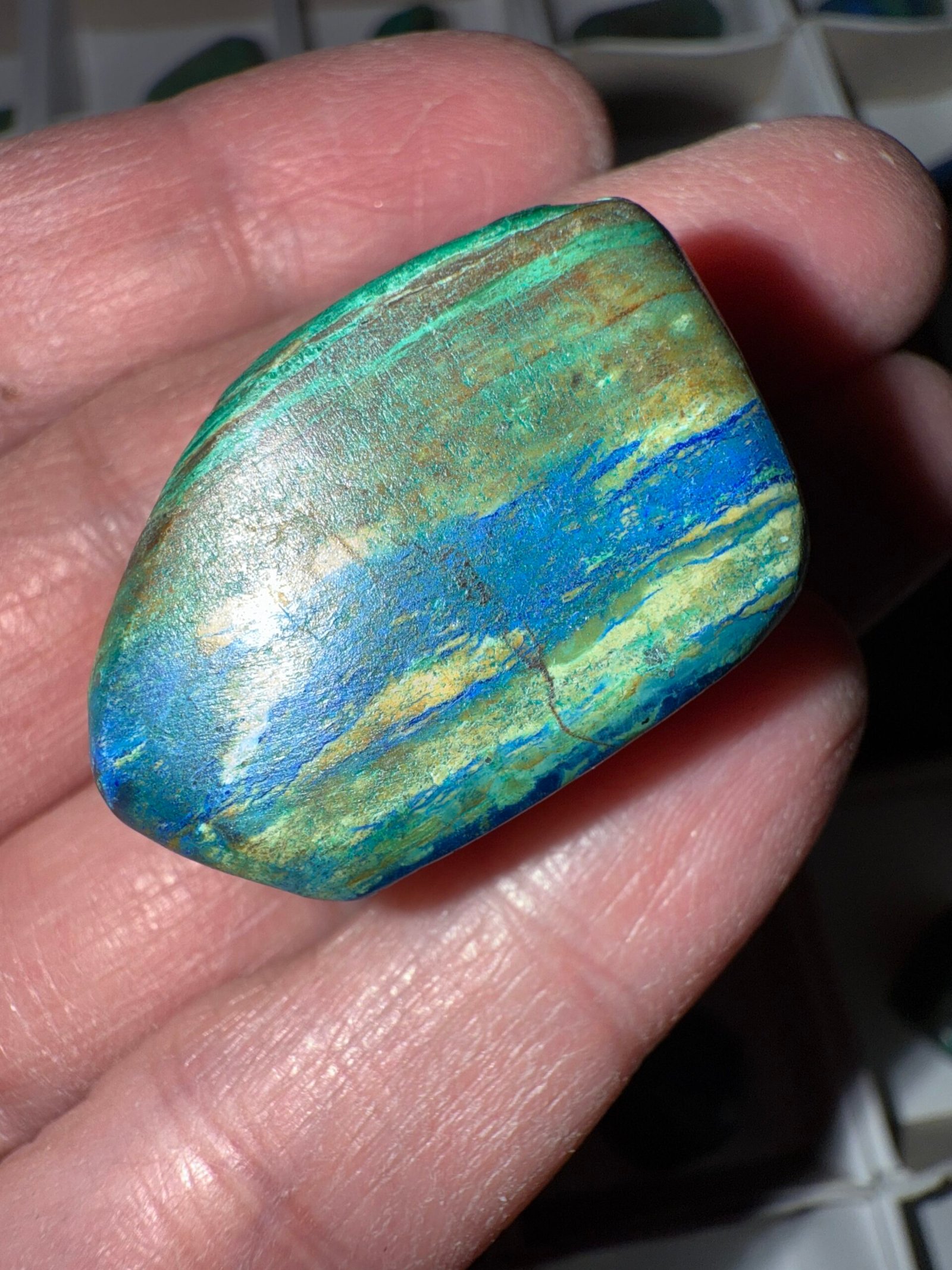 Azurite with Malachite Tumble Stone - Image 3