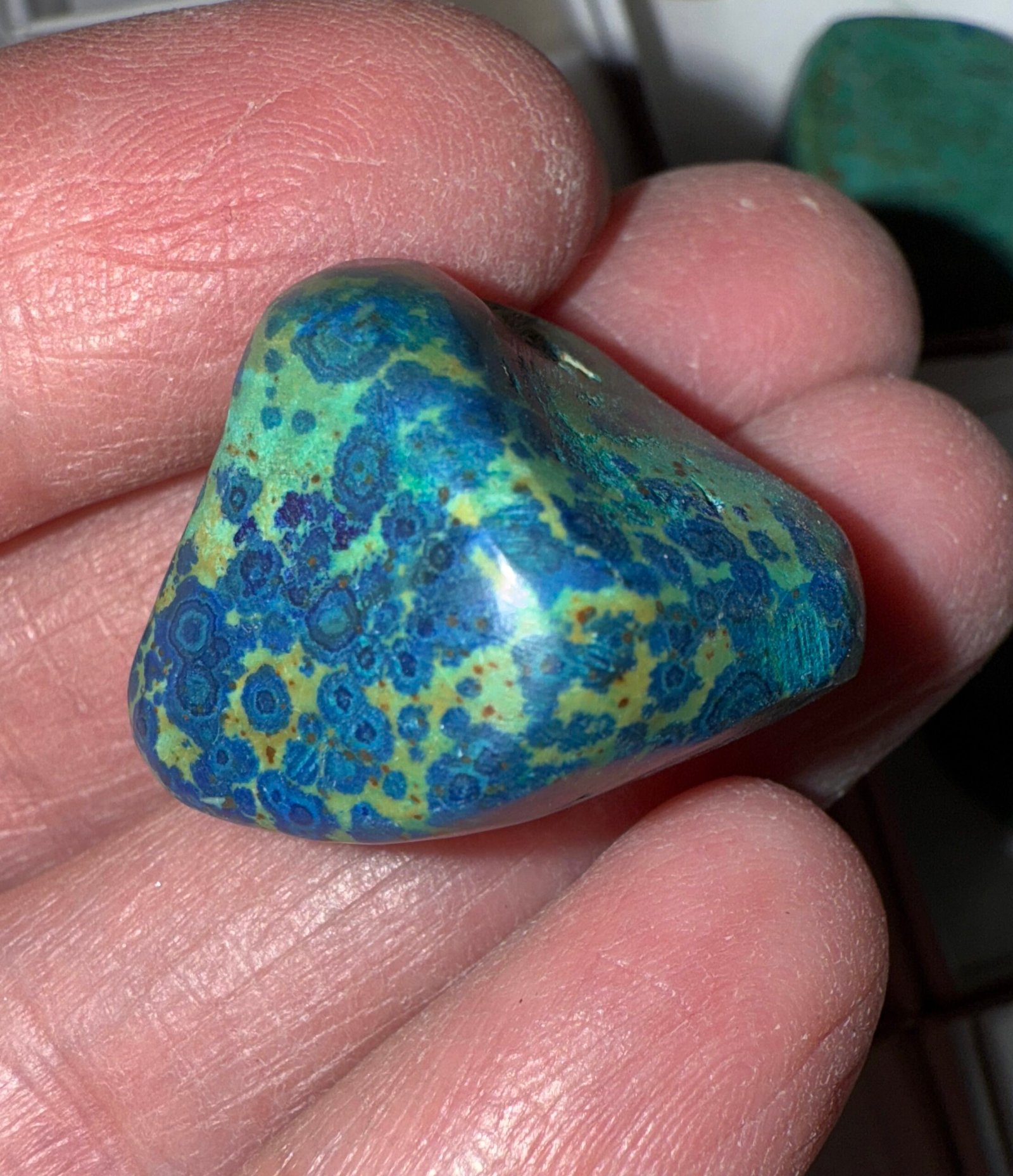 Azurite with Malachite Tumble Stone - Image 4