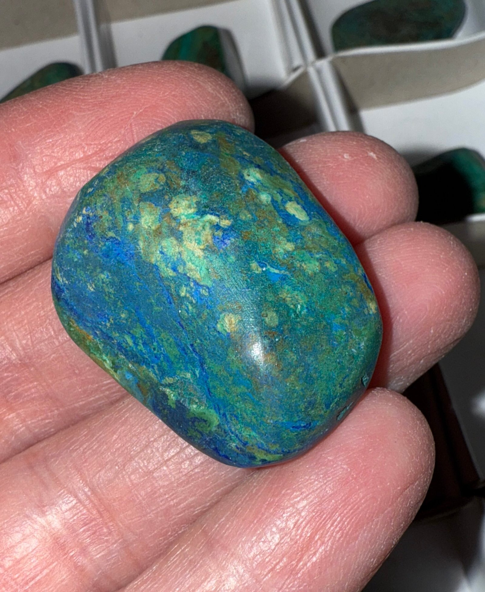 Azurite with Malachite Tumble Stone - Image 5