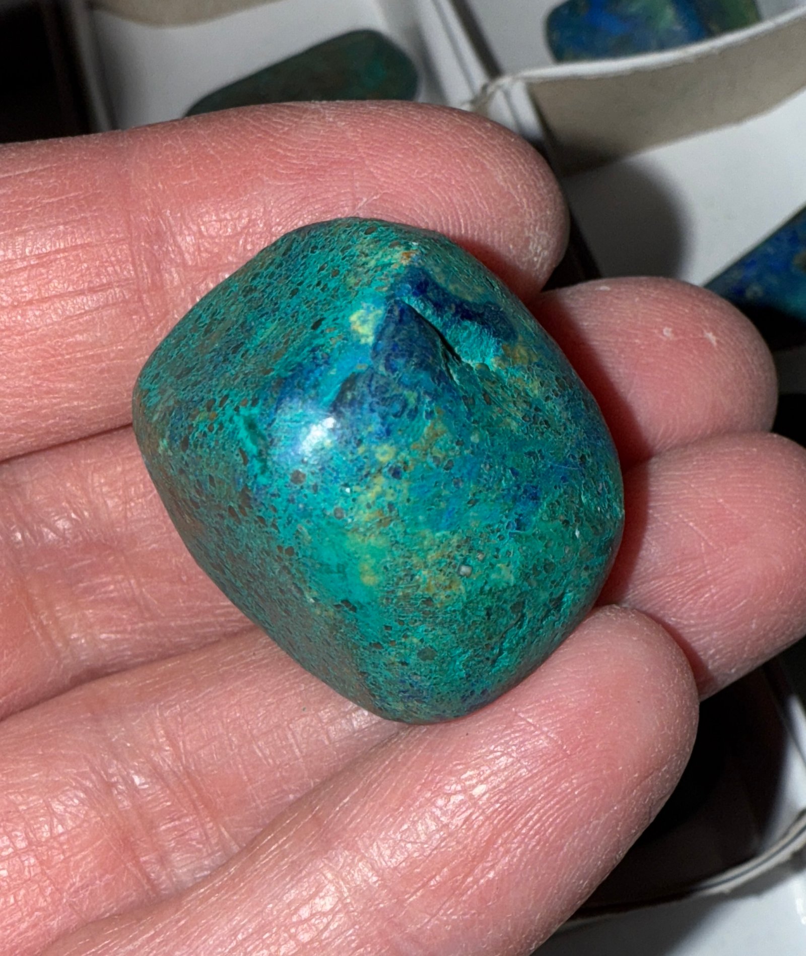Azurite with Malachite Tumble Stone - Image 6