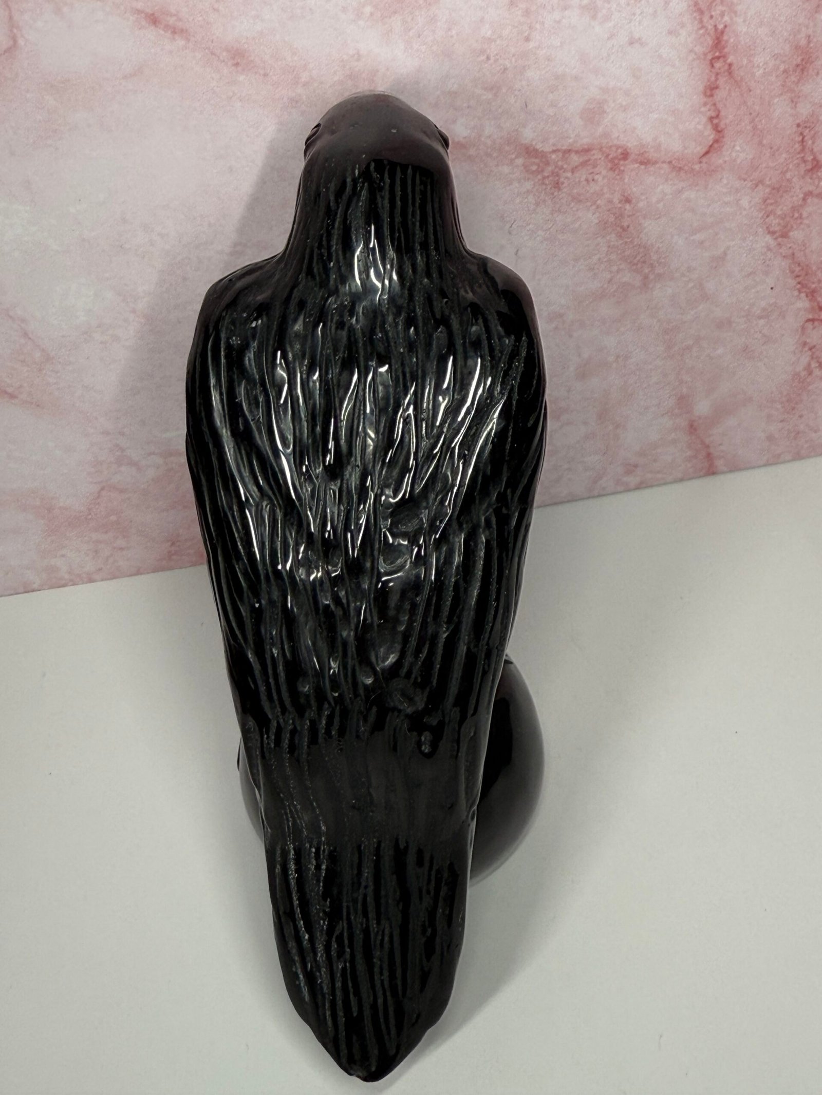 Black Obsidian Crow/Raven Carving - Image 3