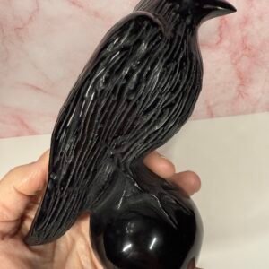 Black Obsidian Crow/Raven Carving
