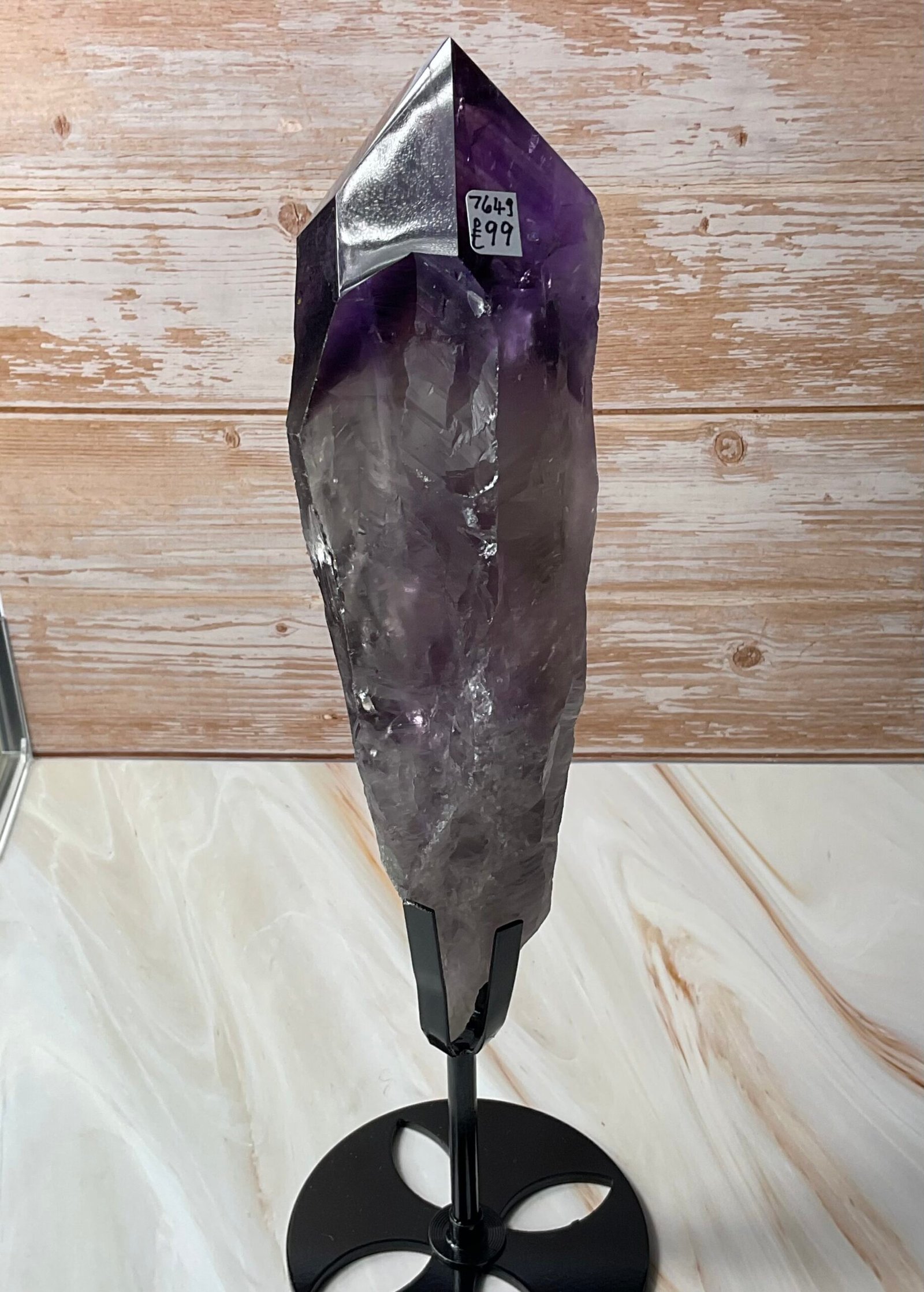 Natural Bahia Amethyst Wand on stand