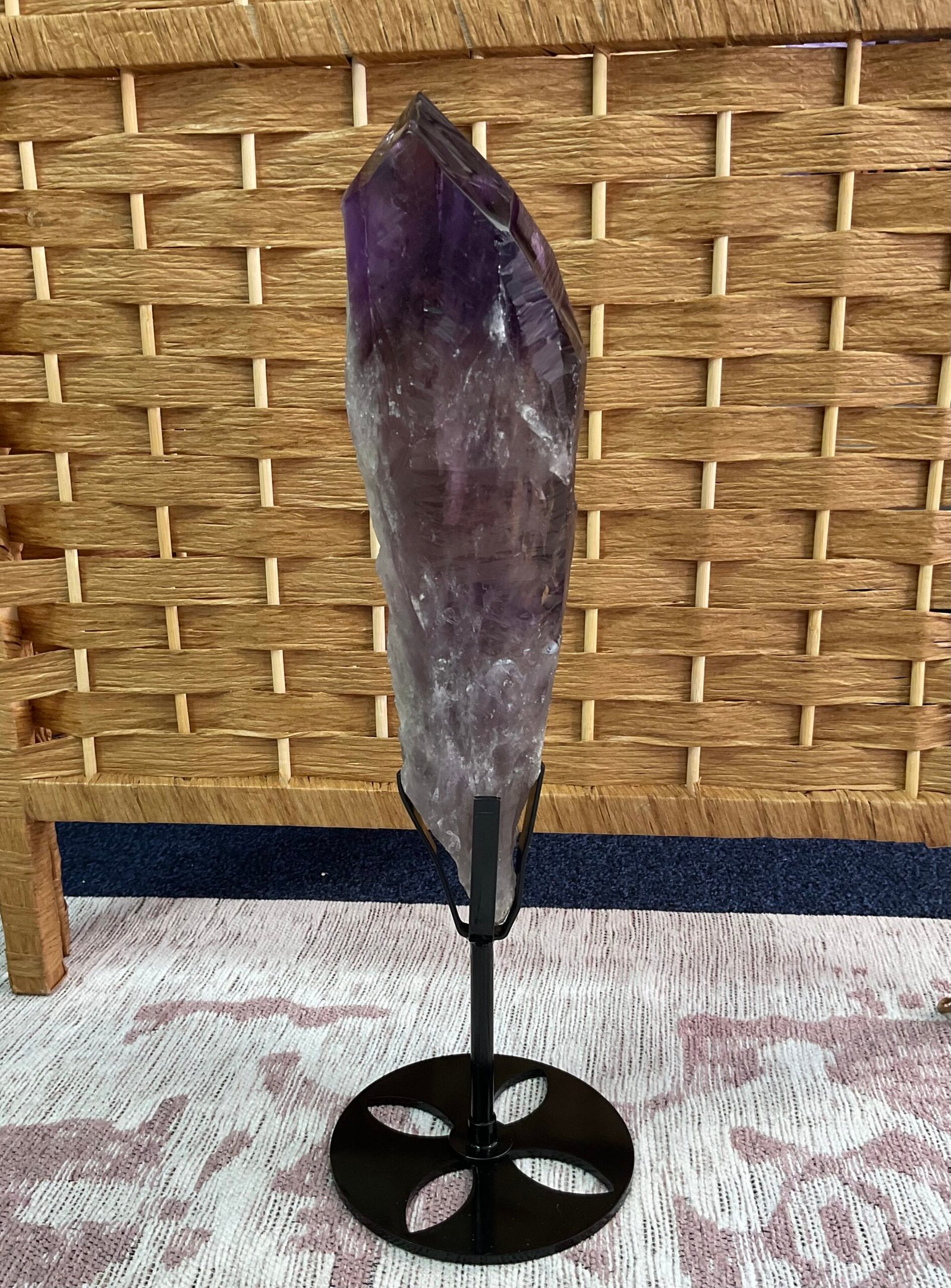 Natural Bahia Amethyst Wand on stand - Image 4