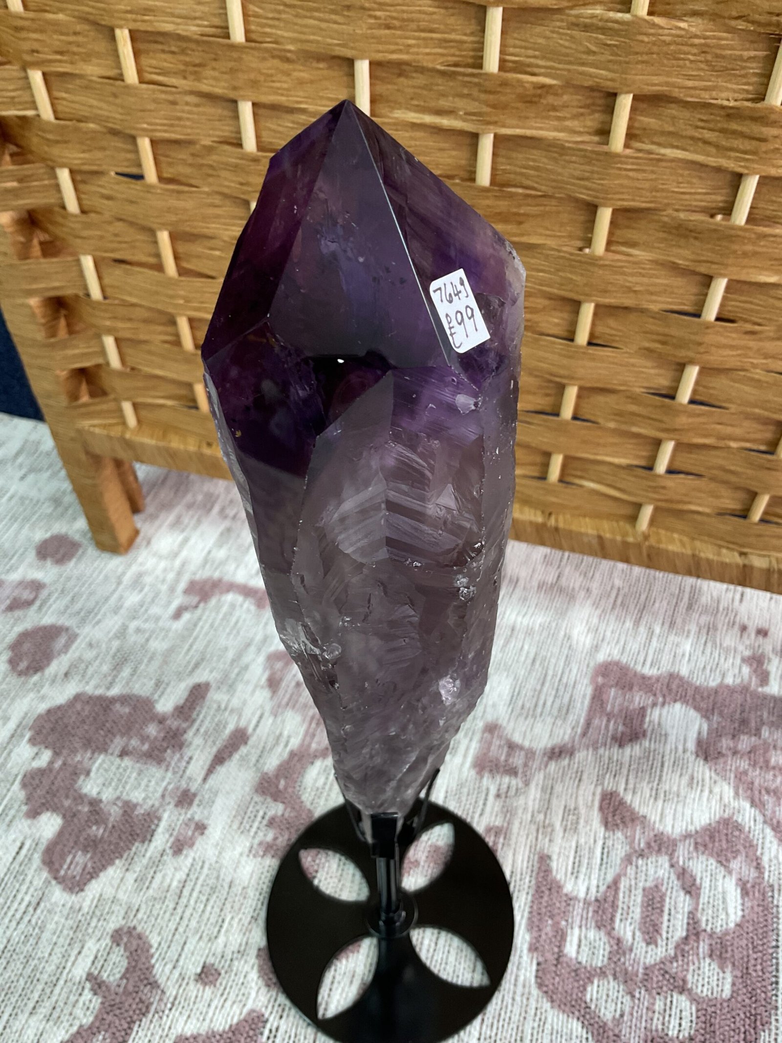 Natural Bahia Amethyst Wand on stand - Image 6