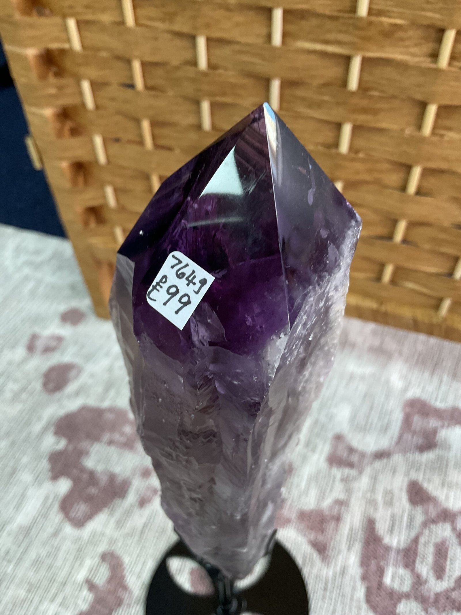 Natural Bahia Amethyst Wand on stand - Image 8