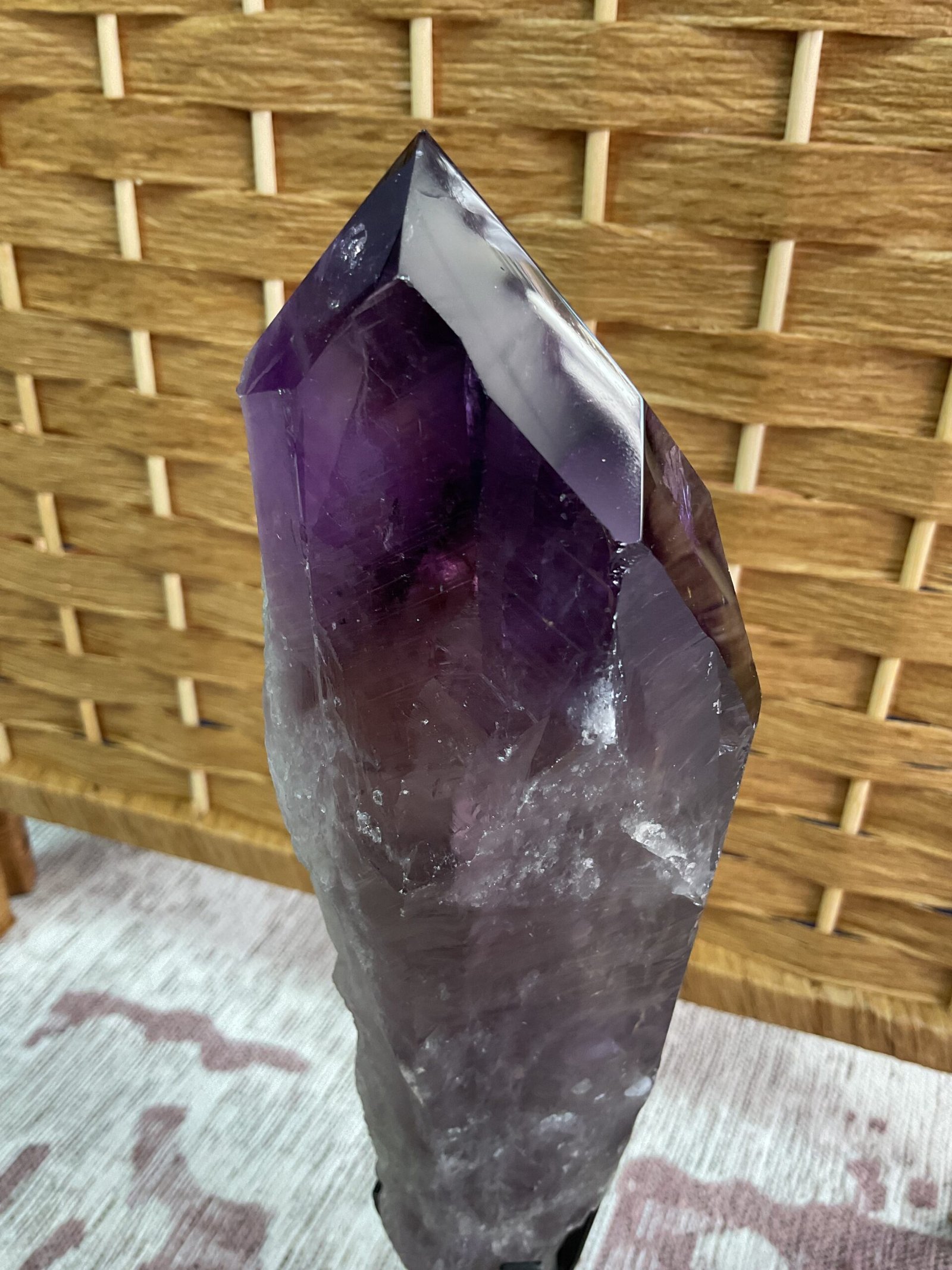 Natural Bahia Amethyst Wand on stand - Image 9