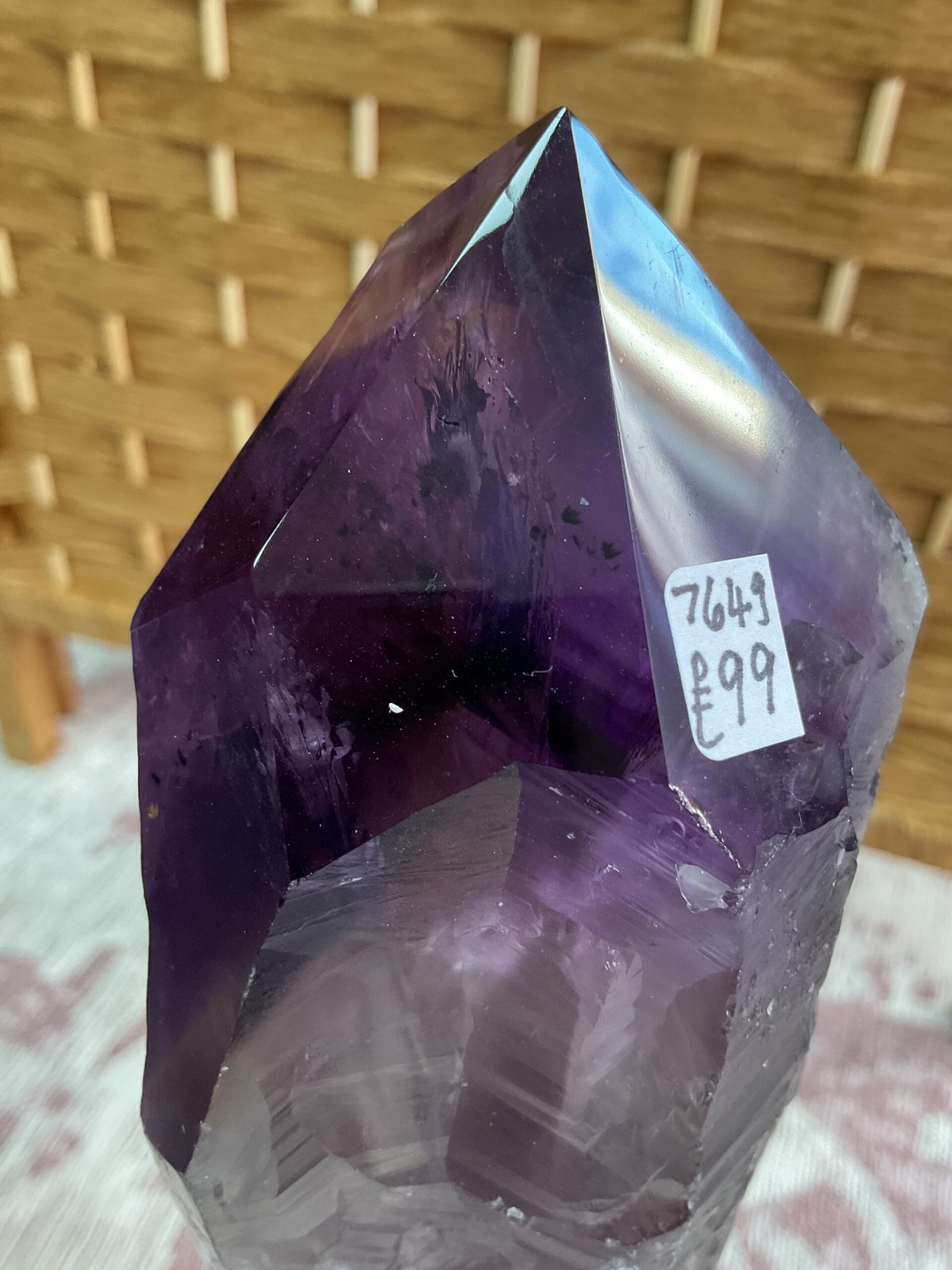 Natural Bahia Amethyst Wand on stand - Image 11
