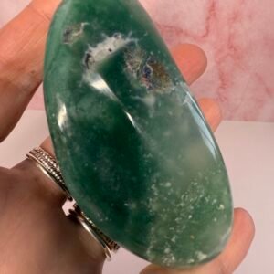Mtorolite Chrome Chalcedony Freeform Palm Stone