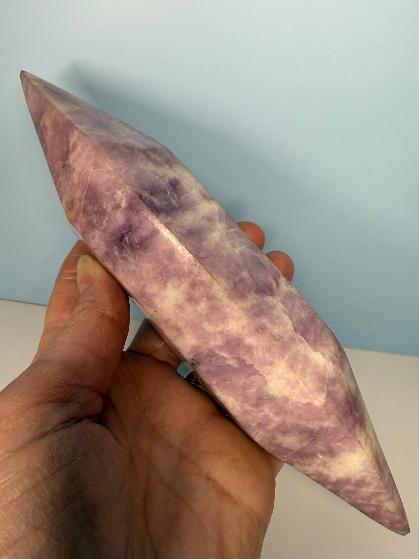 Large Lepidolite Double Terminated Point - Image 4