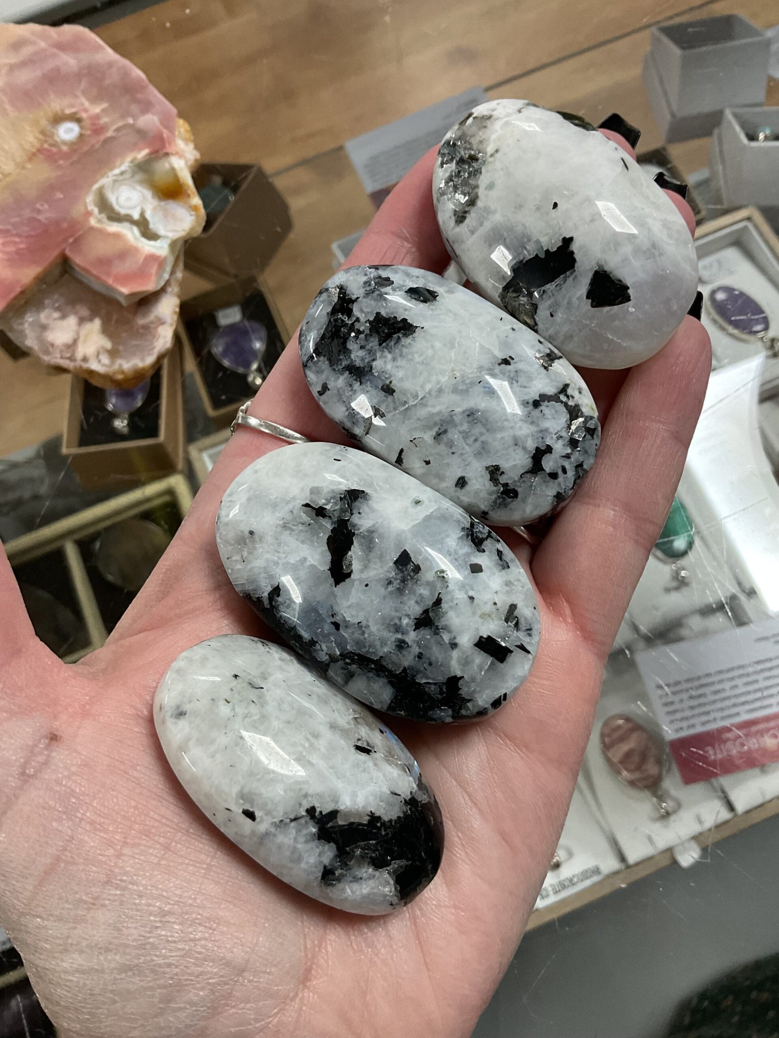 Rainbow Moonstone Palm Stone