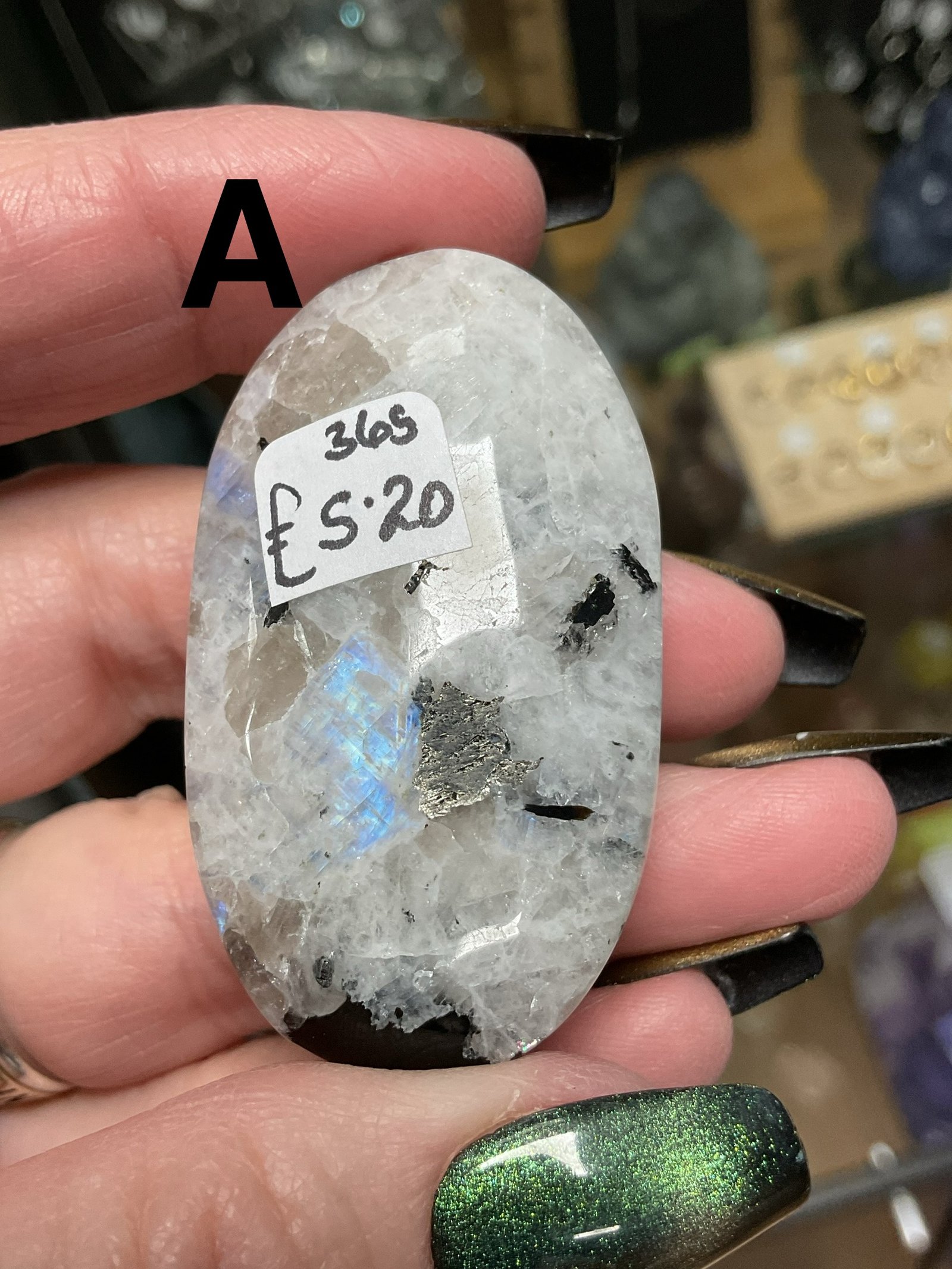 Rainbow Moonstone Palm Stone - Image 3