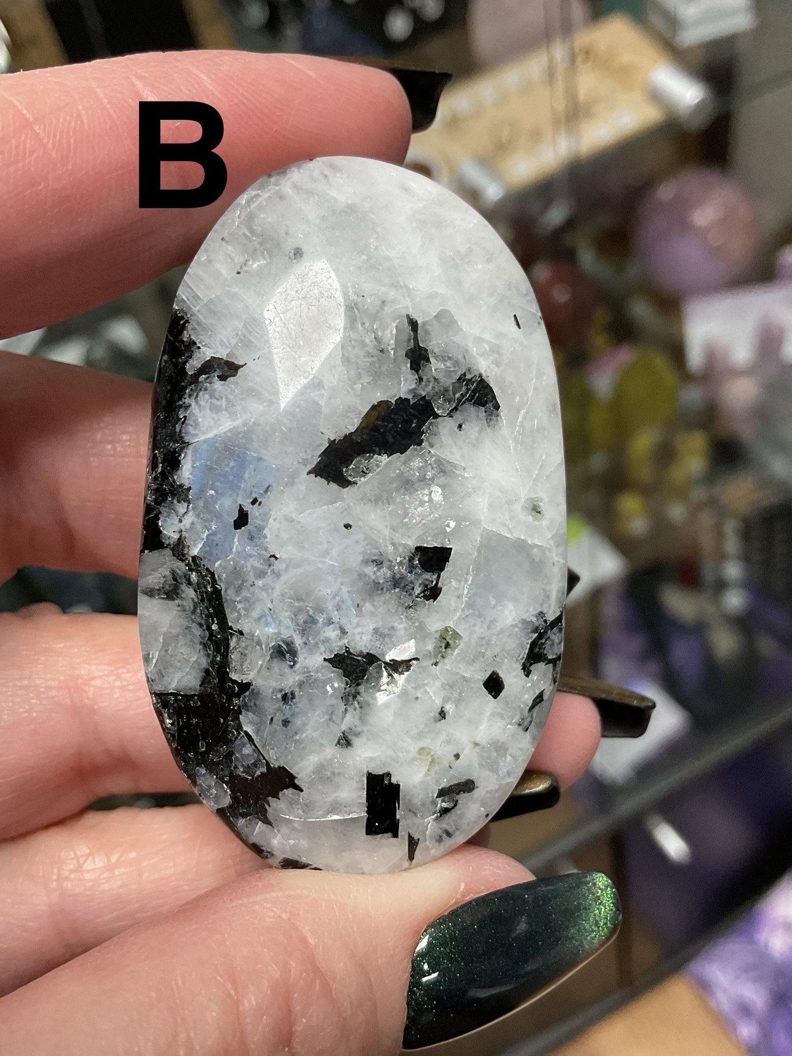 Rainbow Moonstone Palm Stone - Image 4