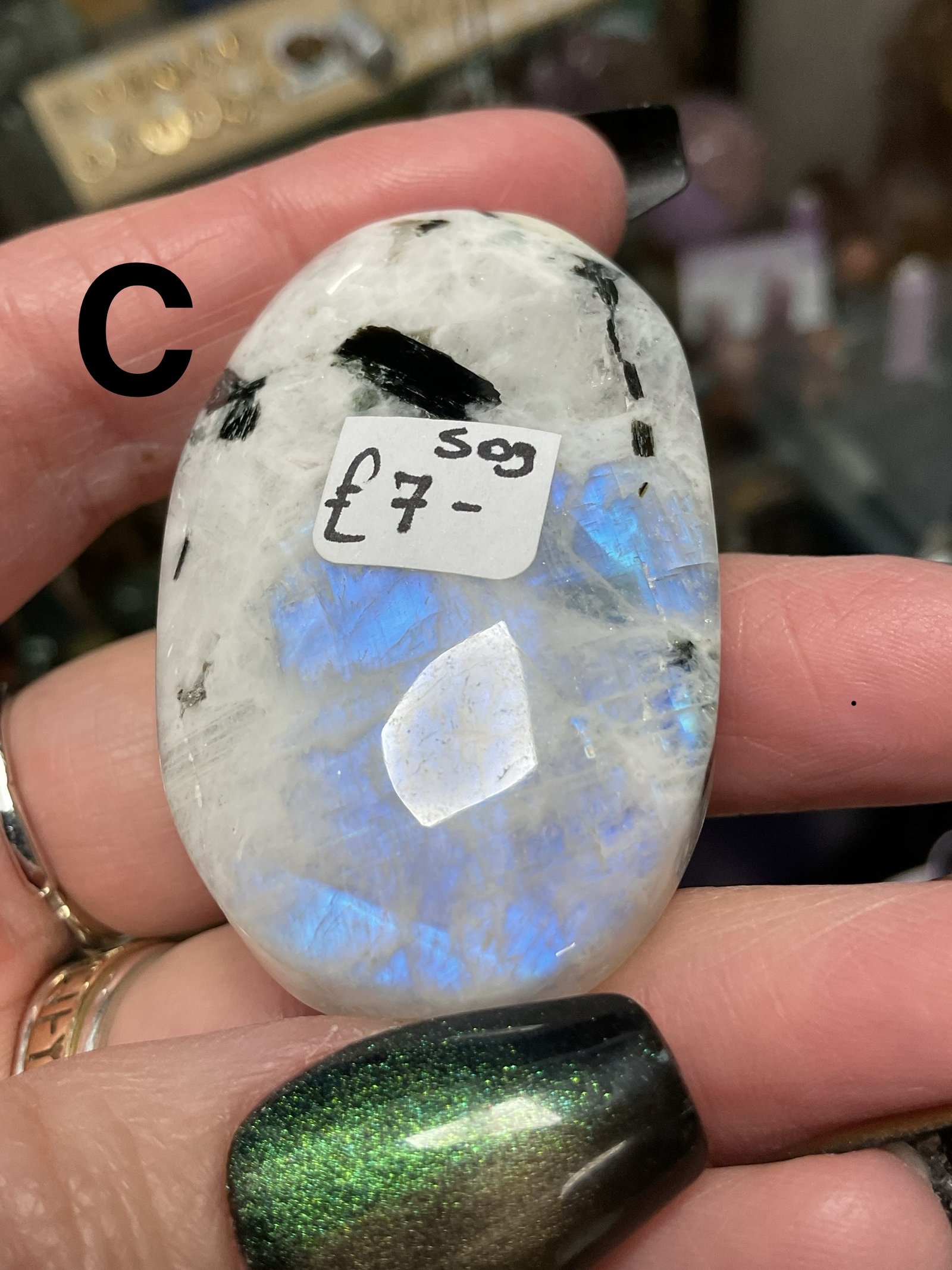 Rainbow Moonstone Palm Stone - Image 7