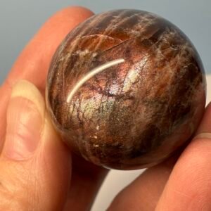 Black moonstone with Sunstone Small Sphere
