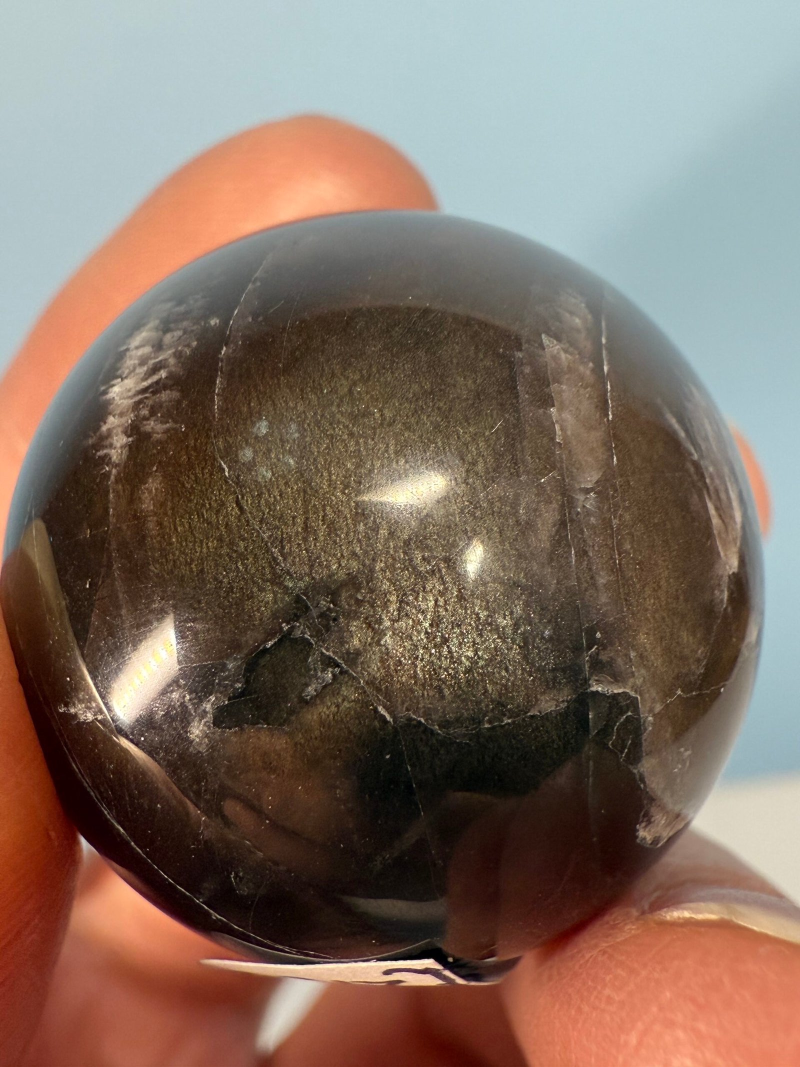 Black Moonstone with Sunstone Small Sphere - Image 9
